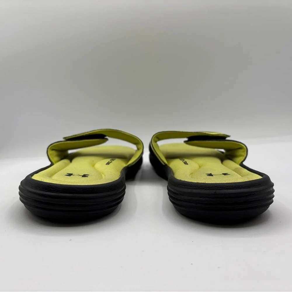 Under Armour 4D Foam Slides Black Yellow Comfort Slip On 1226875-009 Men’s S: 7